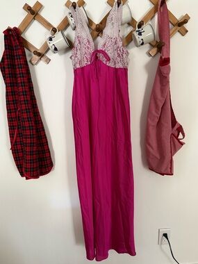 Free people Women’s Fuchsia Lace-Trim Nightgown